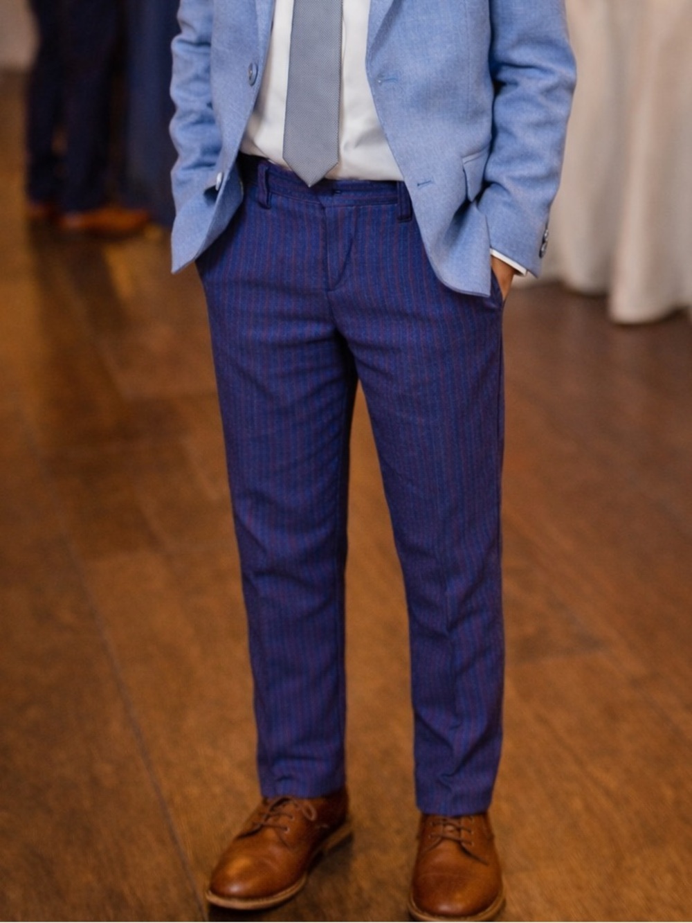 Boys Tailored Blue Pinstripe Dress Pants Size 12